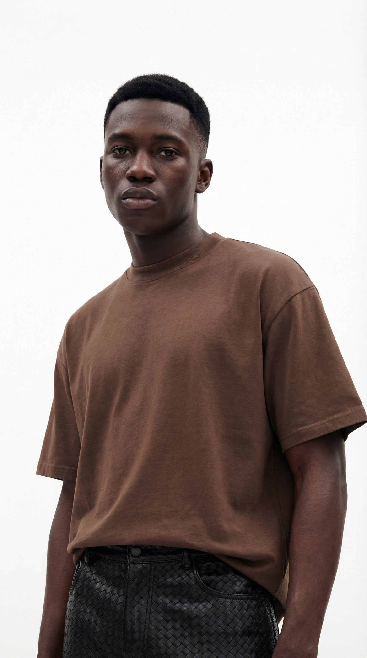 BROWN BASIC OVERSIZED T-SHIRT