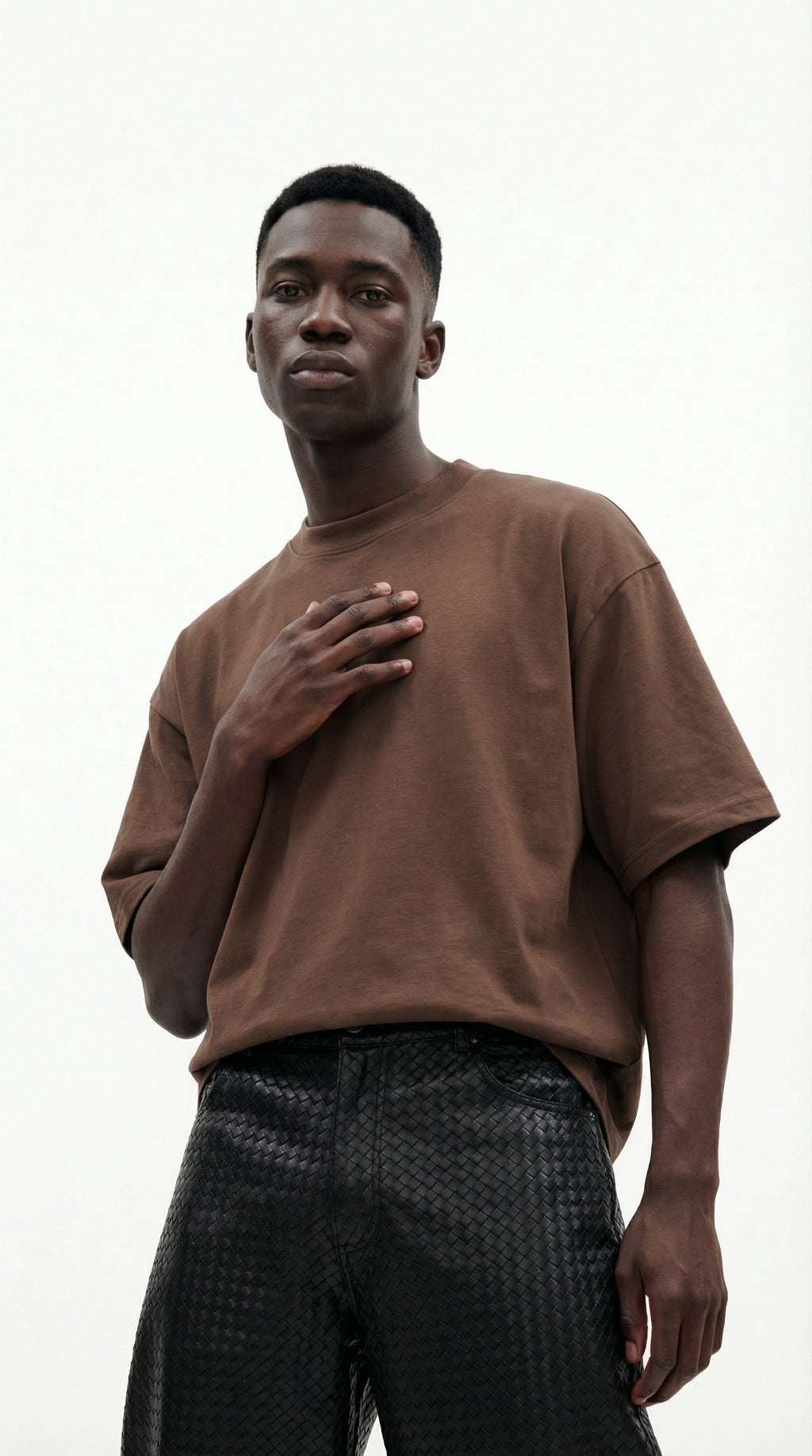 BROWN BASIC OVERSIZED T-SHIRT
