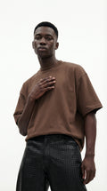 BROWN BASIC OVERSIZED T-SHIRT