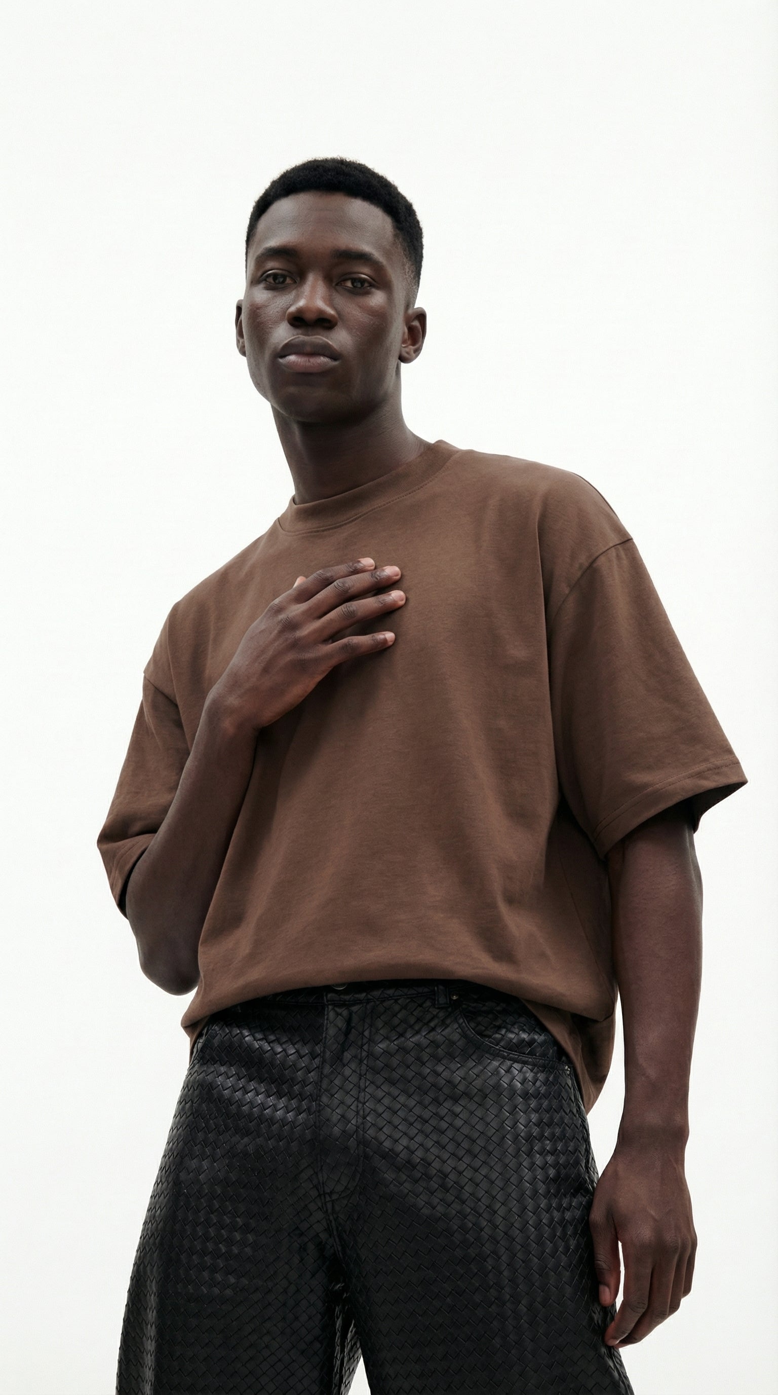BROWN BASIC OVERSIZED T-SHIRT