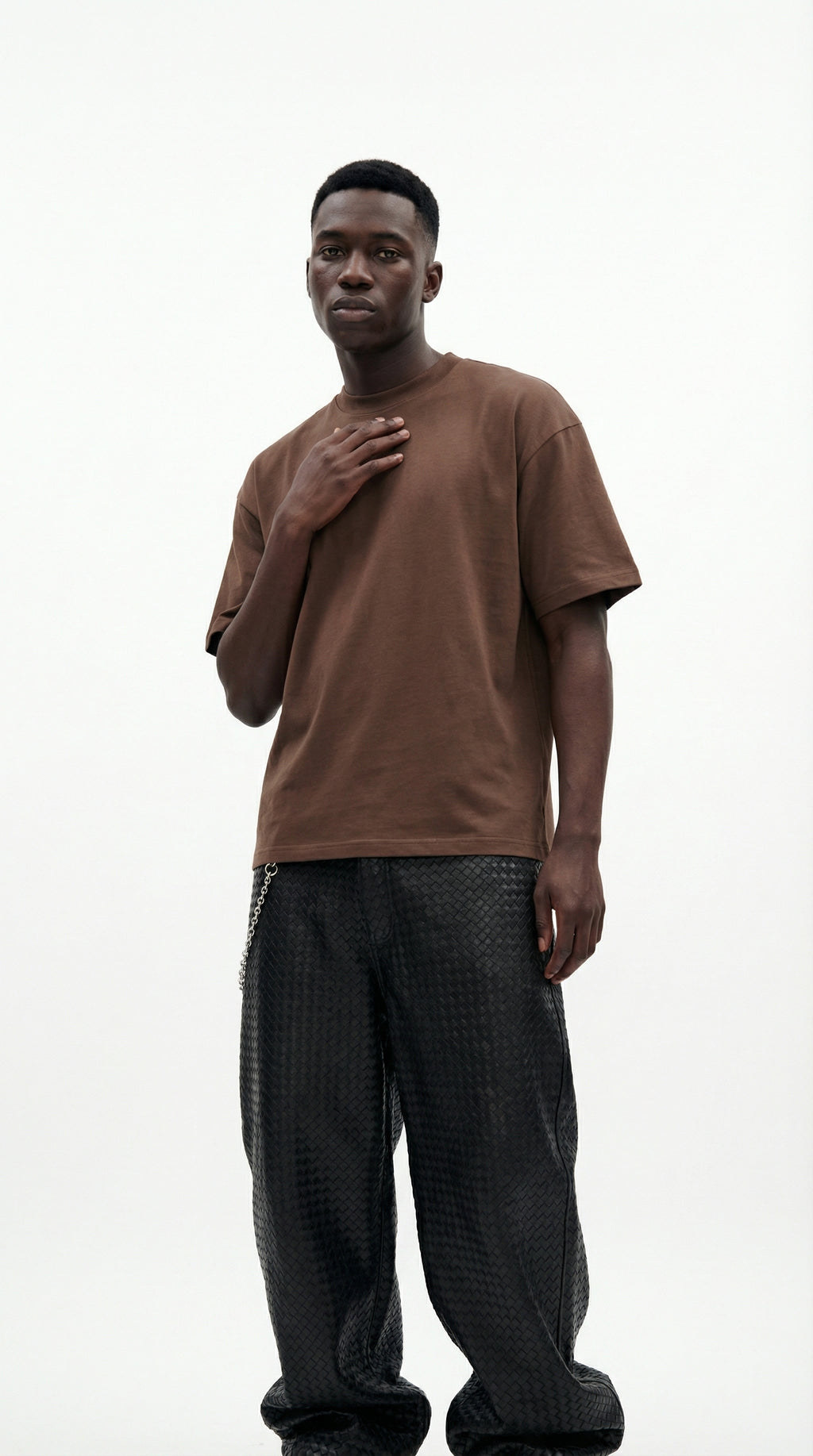 BROWN BASIC OVERSIZED T-SHIRT