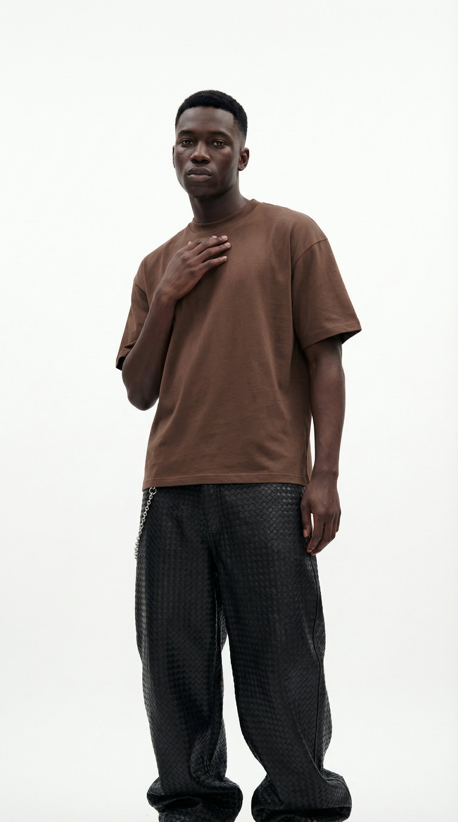 BROWN BASIC OVERSIZED T-SHIRT